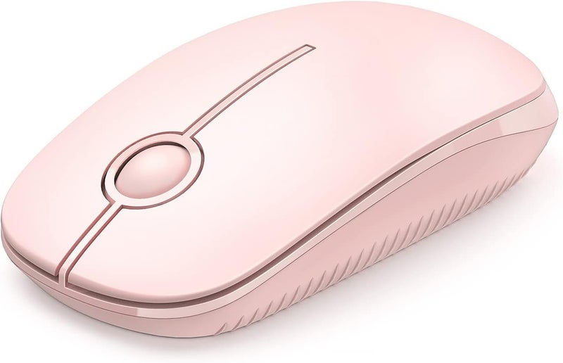 Unipows Wireless Mouse - 2.4G Slim Portable Computer Mouse with Nano Receiver, Less Noise Mobile Optical Mice for Notebook, PC, Laptop, Computer, Mac (Pink) - Image 1